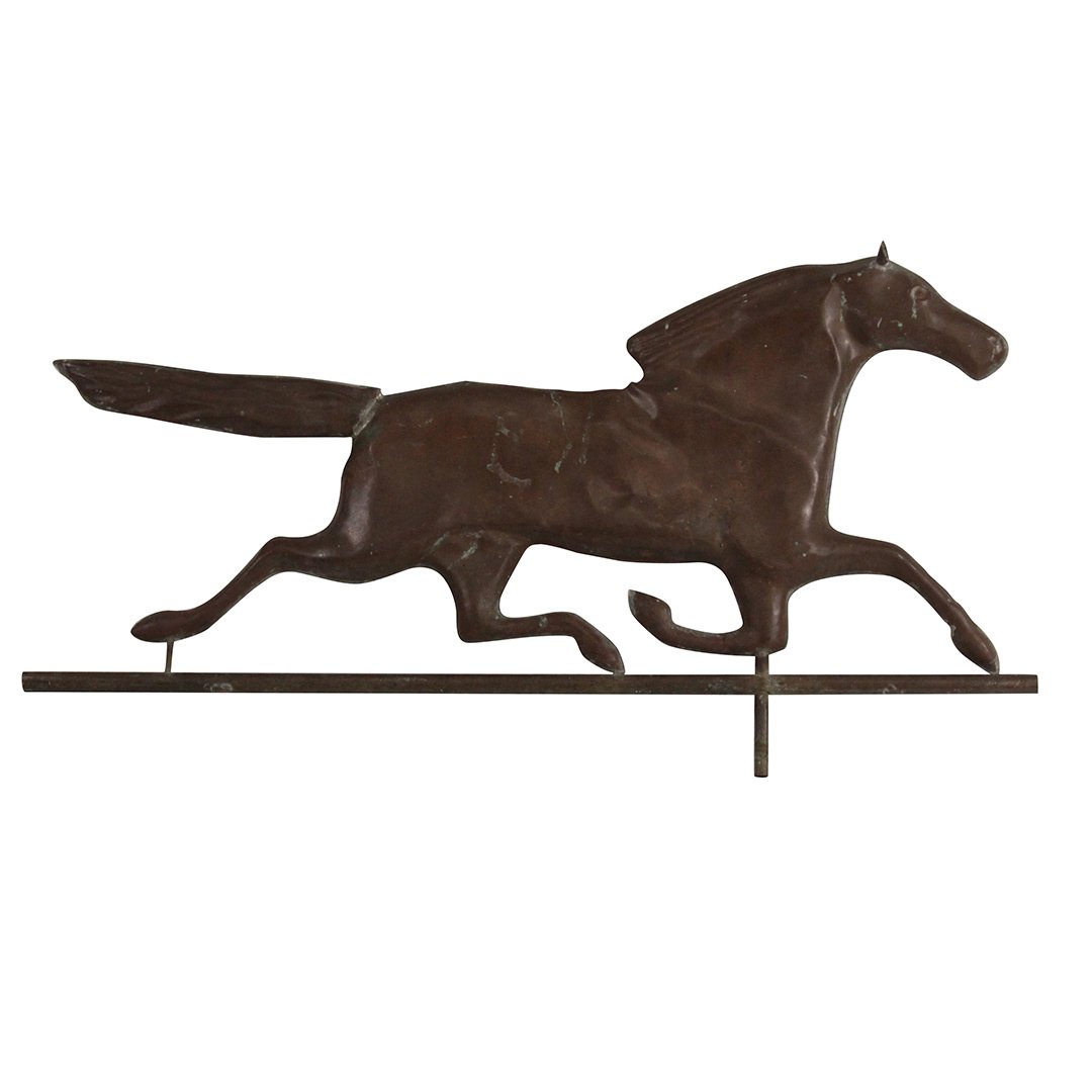 Vintage Copper Full Bodied Running Horse Weather Vane (1 of 6)
