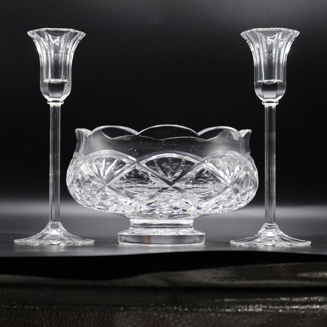 Waterford Glass Crystal Candlesticks and bowl (1 of 6)