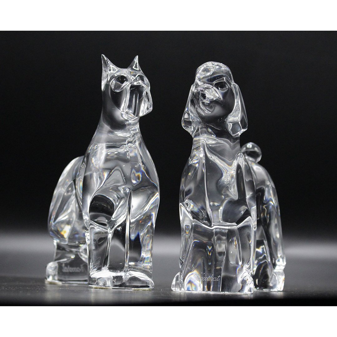 Two Baccarat Dog Figurines Clear Crystal (1 of 10)