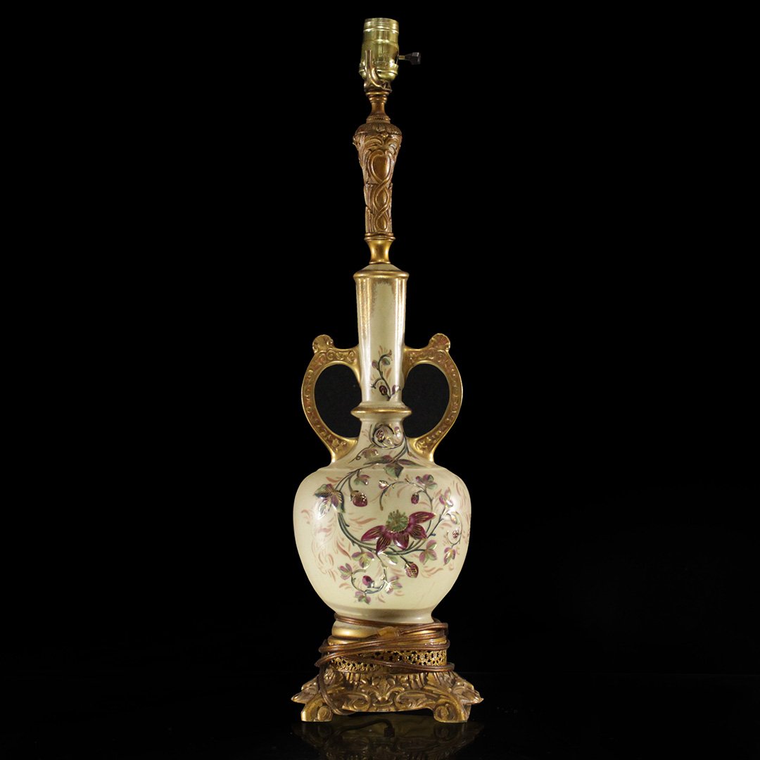 Victorian Teplitz Porcelain Urn Table Lamp (1 of 8)