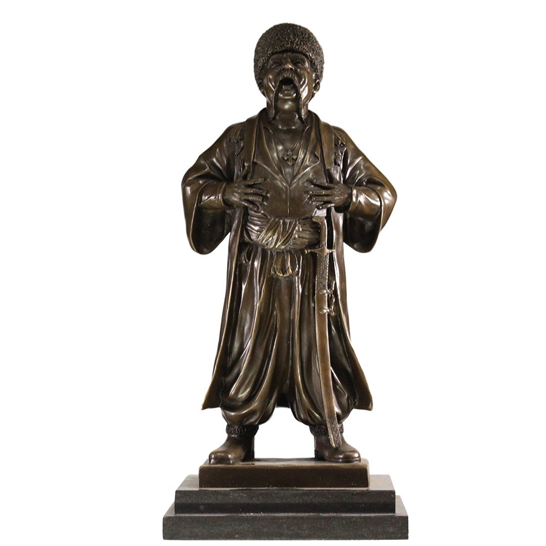 Russian Bronze of Standing Cossack Man Statue (1 of 9)