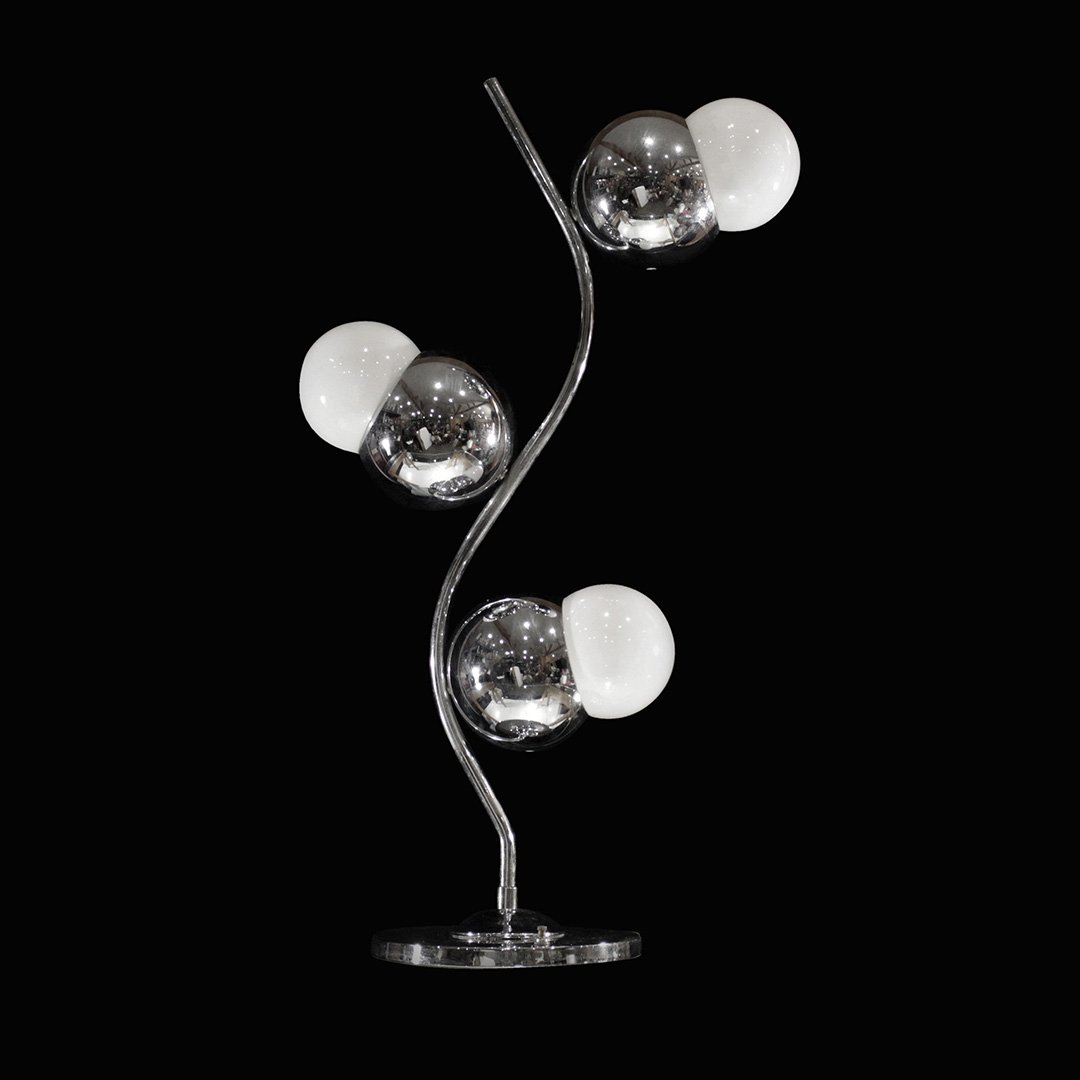 Mid-Century Chrome 3-Light Eye Ball Sculpture Lamp (1 of 6)
