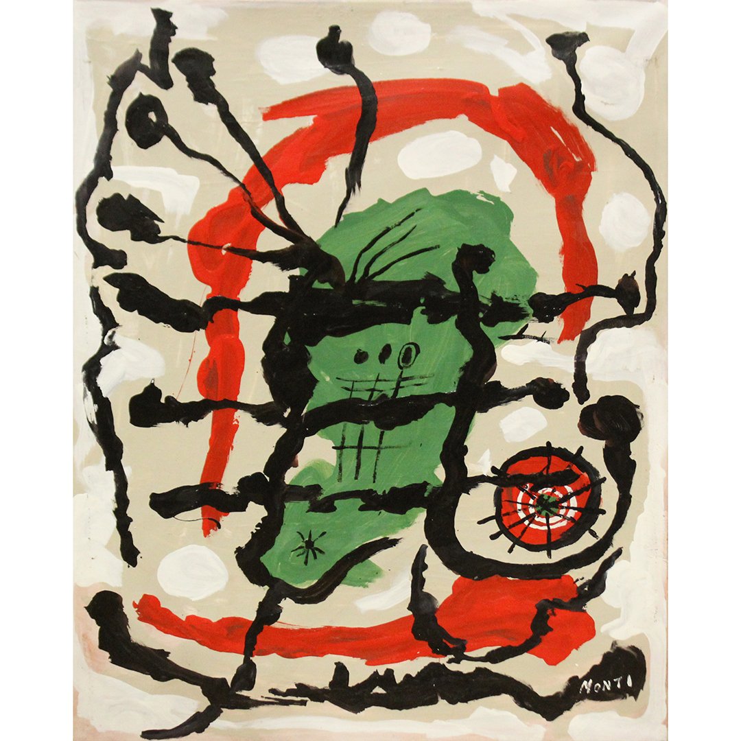 Monti, Fabulous Mid-Century Expressionism Abstract Oil (1 of 4)