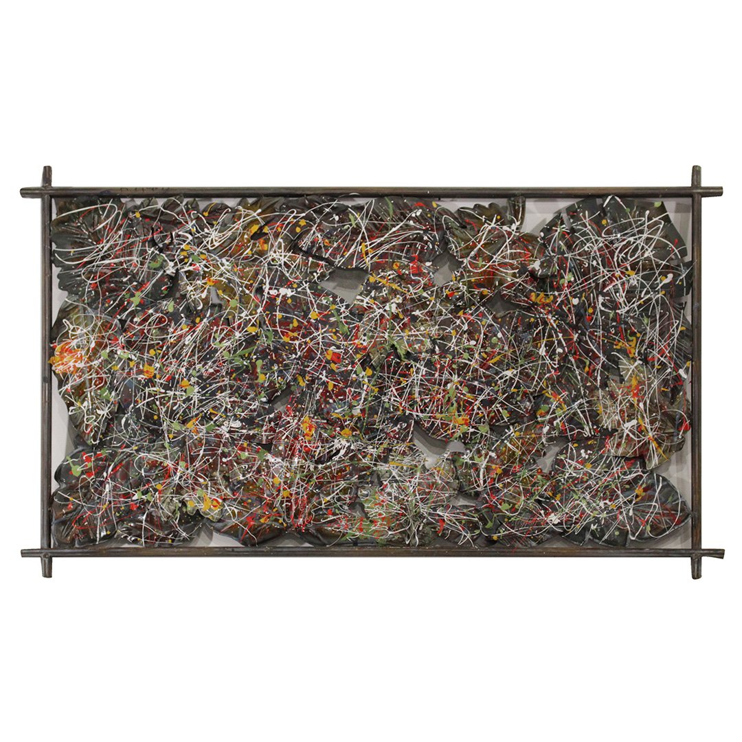 R Monti Mid Century Large Drip Art Abstract Wall Plaque (1 of 7)