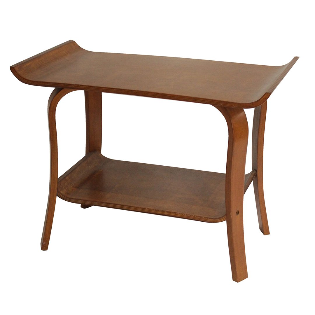 Eames Era Knoll Attributed for Charton End Stand: Eames Era Knoll Attributed for Charton End Stand. Stylish bent ply legs, marked on undersize: Beauti-Mold By Charlton. Size: 22 x 28.5 inches