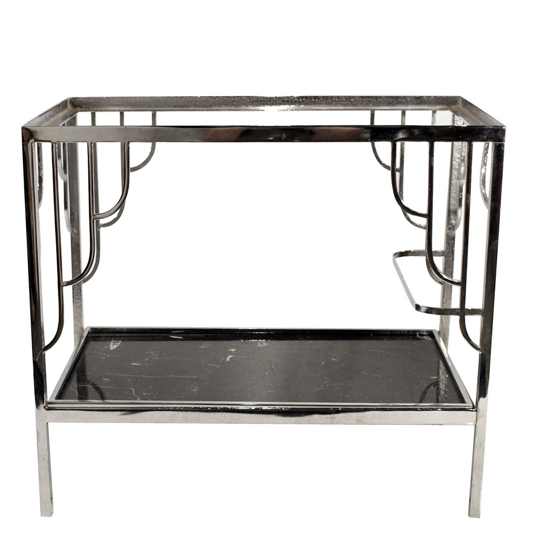 Mid-Century Modern Chrome Rectangular Stand Art Deco (1 of 6)