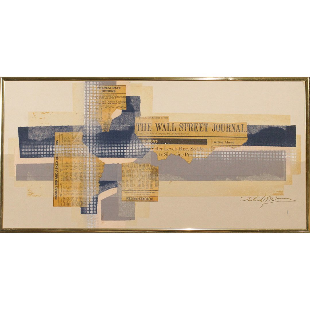 Patrick McNurney, Wall Street Journal Collage, signed (1 of 9)