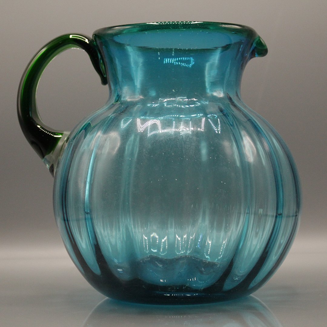 Green to Teal Blue Hand Blown Glass Water Pitcher (1 of 6)