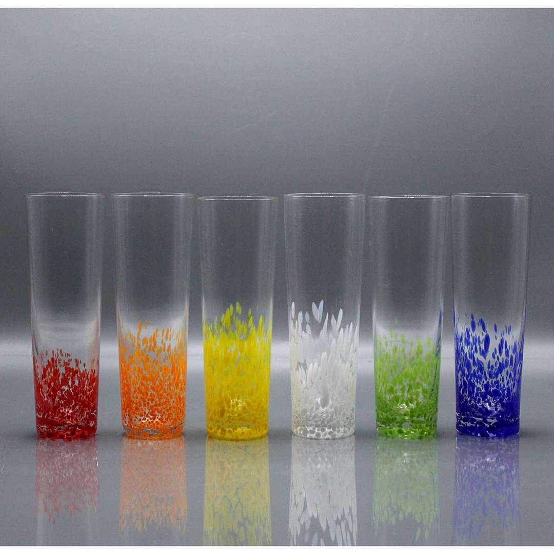 Six [6] DANSK Modern Style Multi Colored Glass Tumblers (1 of 6)