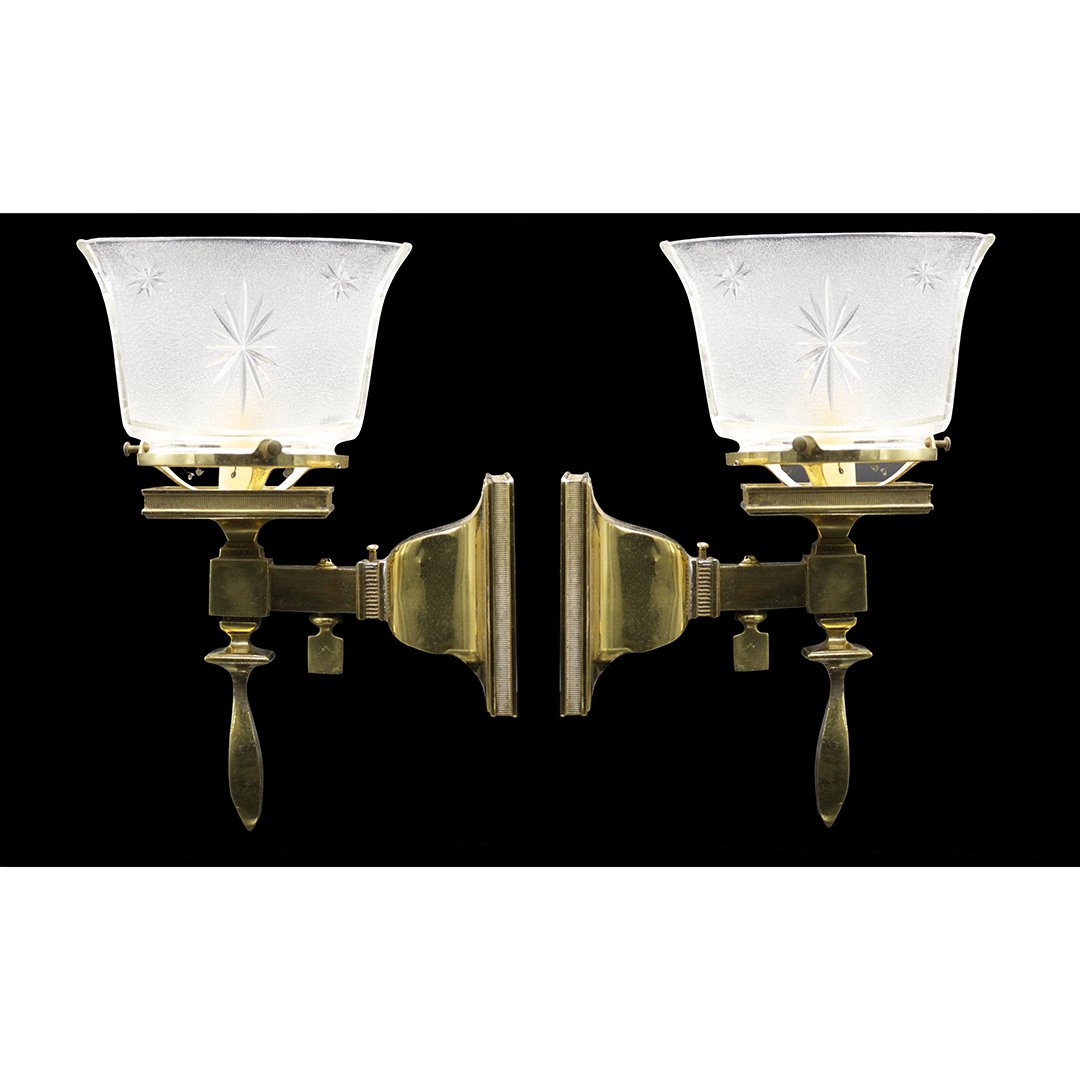 2 Bradley & Hubbard Brass Gas Wall Sconces Electrified (1 of 17)