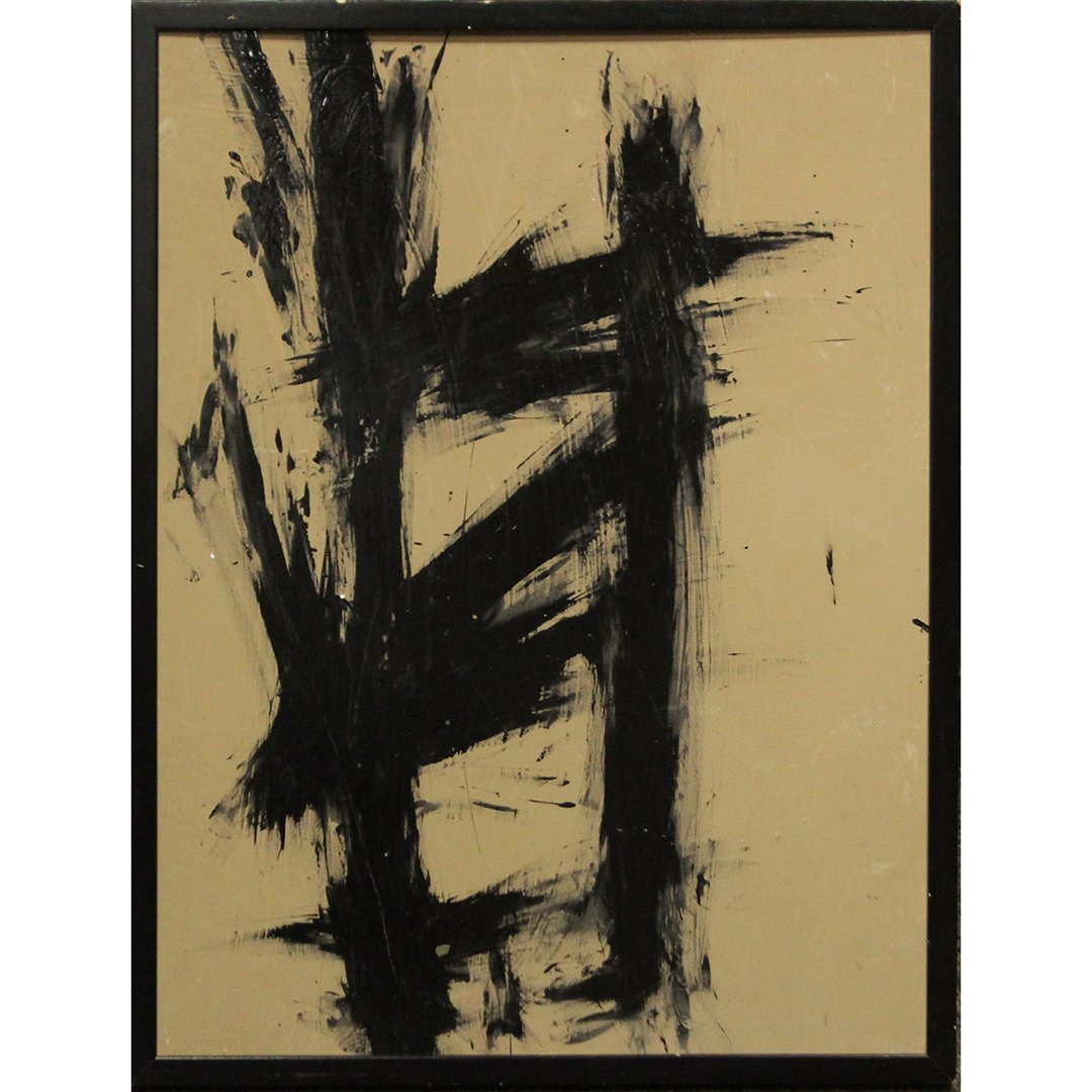 Franz Kline Style Painting On Wood (1 of 2)