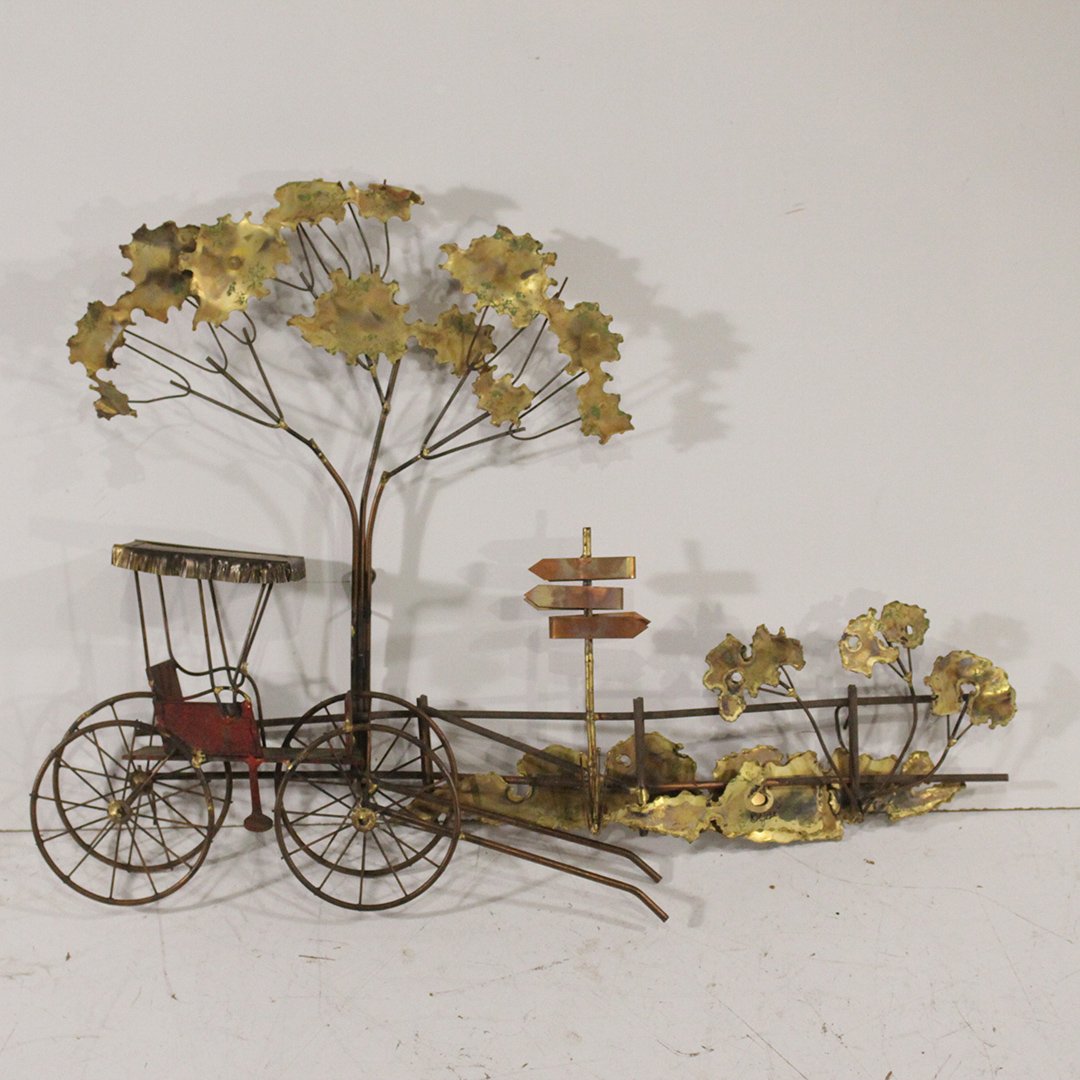 Signed C JERE, Mid Century Modern Metal Wall Sculpture (1 of 6)