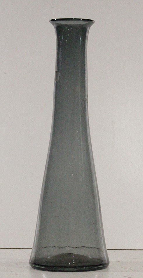 Mid-Century Modern Tall Smoke Glass Vase 26.5 inches (1 of 5)