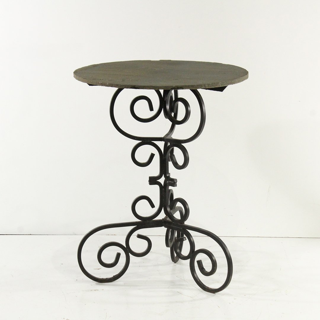 Wrought Iron Blue stone top / Slate Occasional Table (1 of 5)