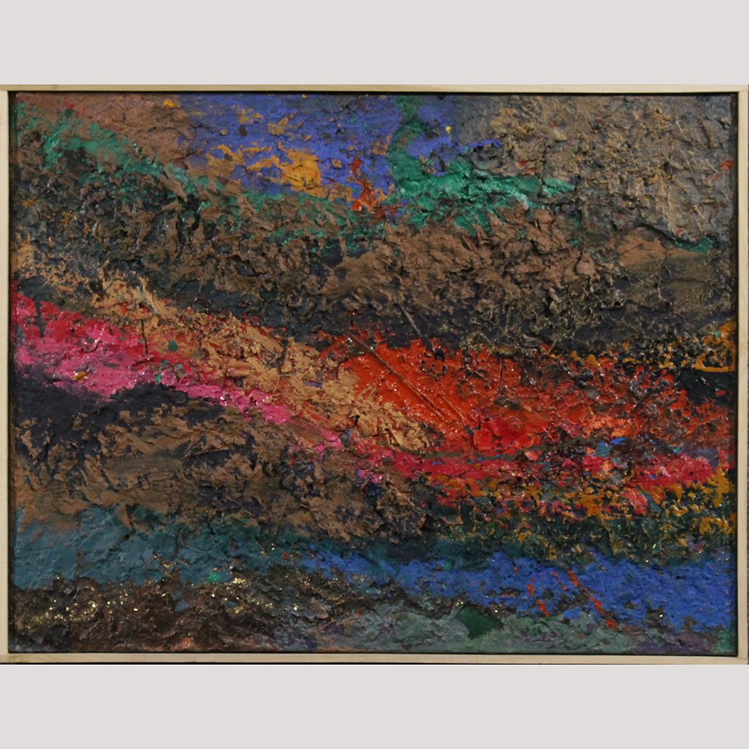 Mid-Century Modern Abstract Expressionist Thick Paint: Mid-Century Modern Abstract Expressioniat Thick Paint Oil on Canvas painting. Unsigned, nice quality. Size: 18 in. x 23 in.