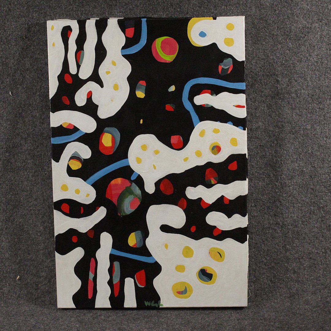 Wayne Cunningham, American, Modernism Abstract Oil/c: Wayne Cunningham, American 20th C. Listed Artist, Modernism Abstract oil on canvas painting. Signed.