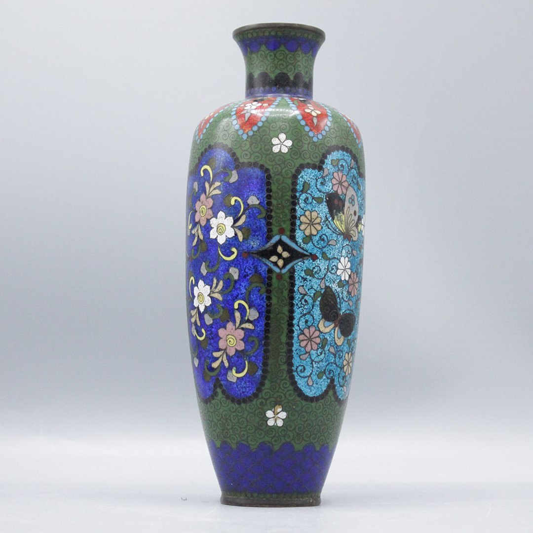 Antique Cloisonne Enameled Chinese Oriental Vase Sep 02 2019