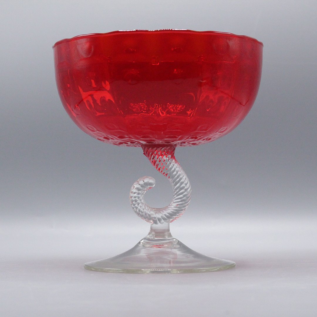 Mid-century Modern Venetian Murano Bowl: Mid-century Modern Venetian Murano Bowl or pedestal bowl. Size: 8 h , 7.75 w