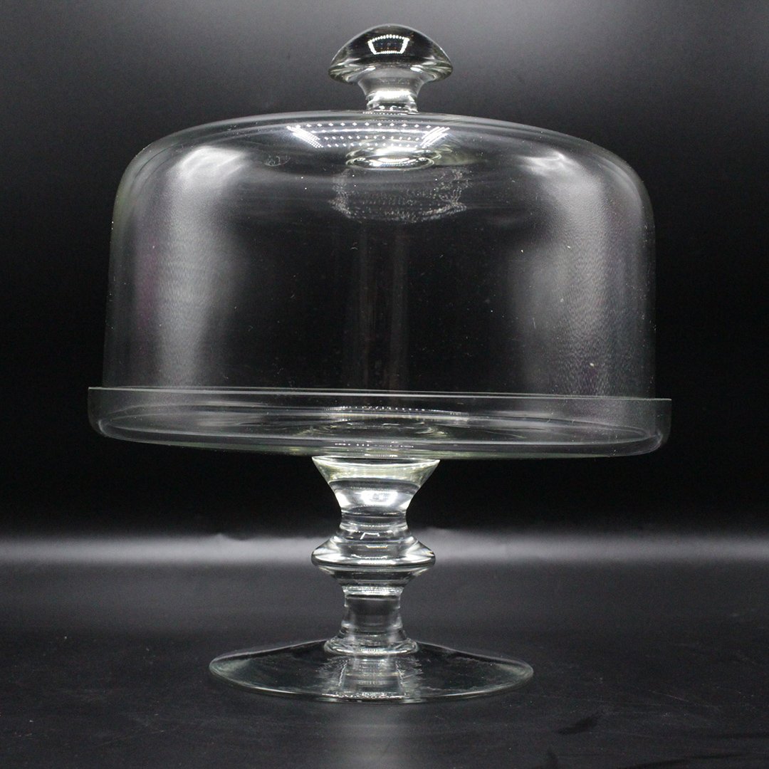 Crystal Glass Pedestal Cake Plate with Glass Dome Cover (1 of 8)