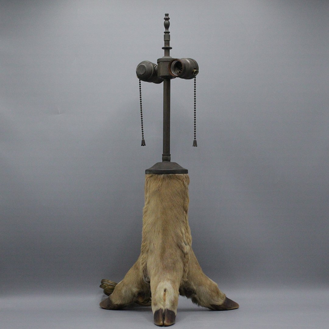 Unique Deer Hoof Lamp - 3-Legged: Unique Deer Hoof Lamp - 3-Legged. Size: 21 1/2 x 10 inches