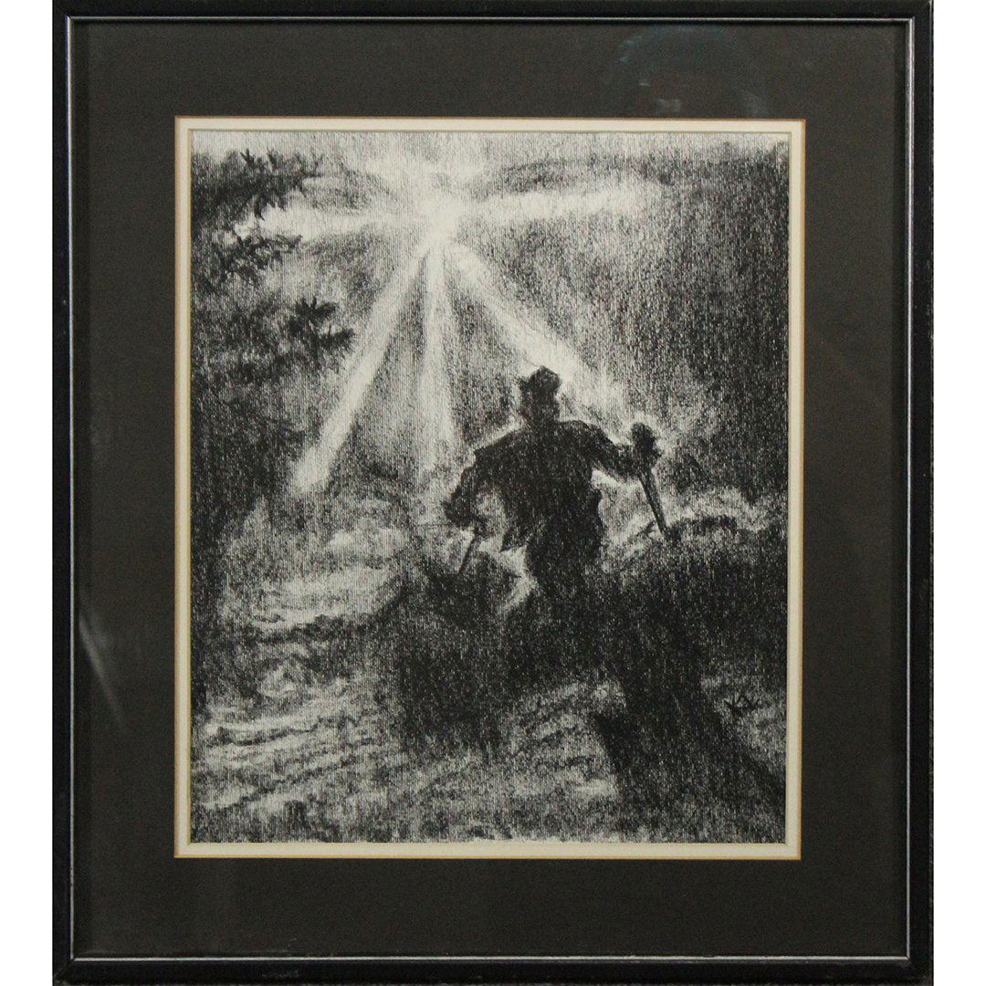 KZ, Unique Engraving Man Walking Towards Rays (1 of 5)