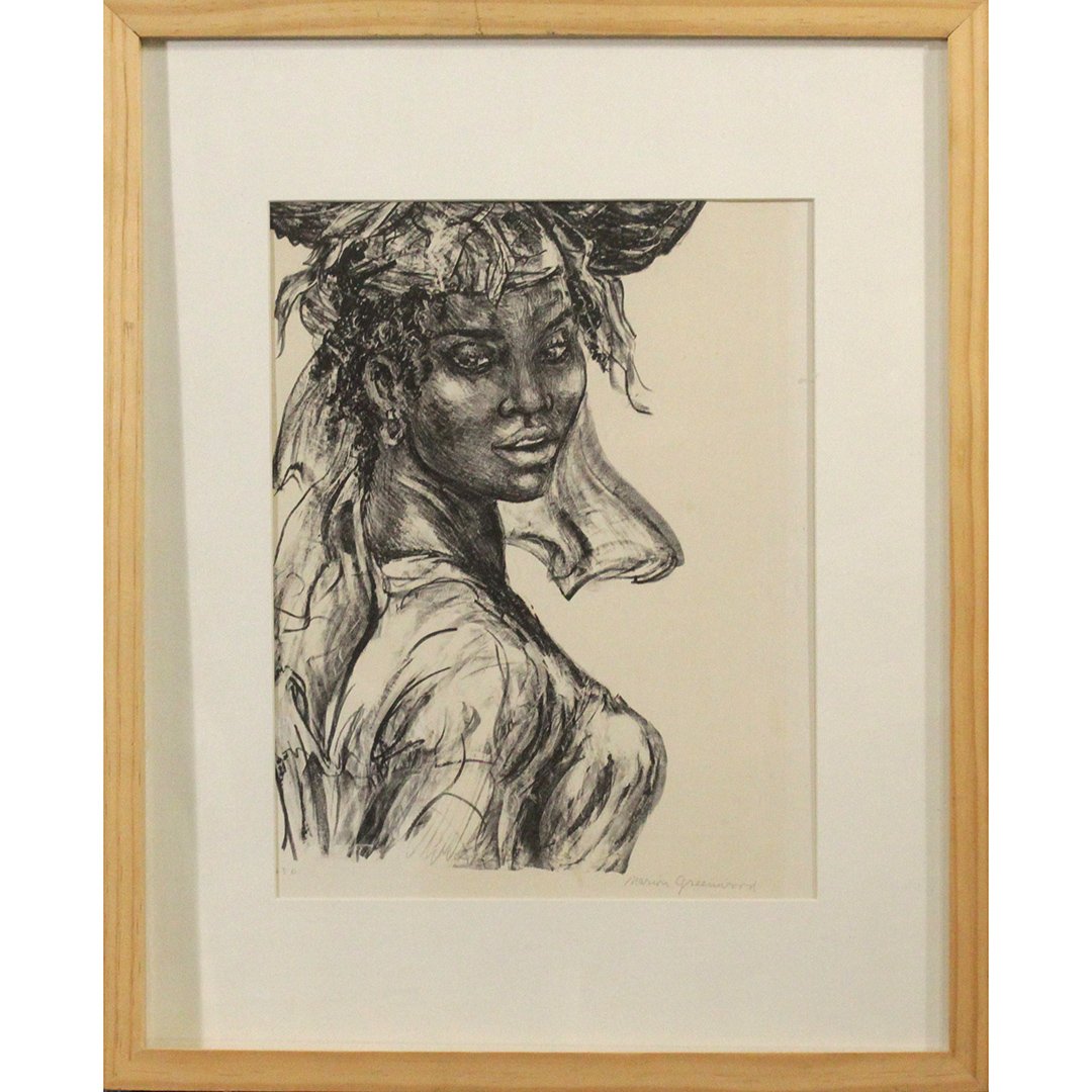 Marion Greenwood, Haitain Girl Lithograph with Bio (1 of 8)