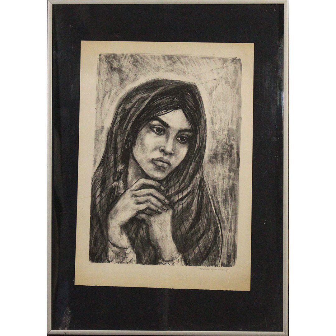 Marion Greenwood, Lithograph, Portrait Young Woman (1 of 6)