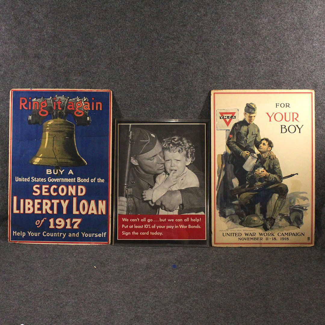 Three [3] Assorted Vintage War Bond Posters (1 of 9)