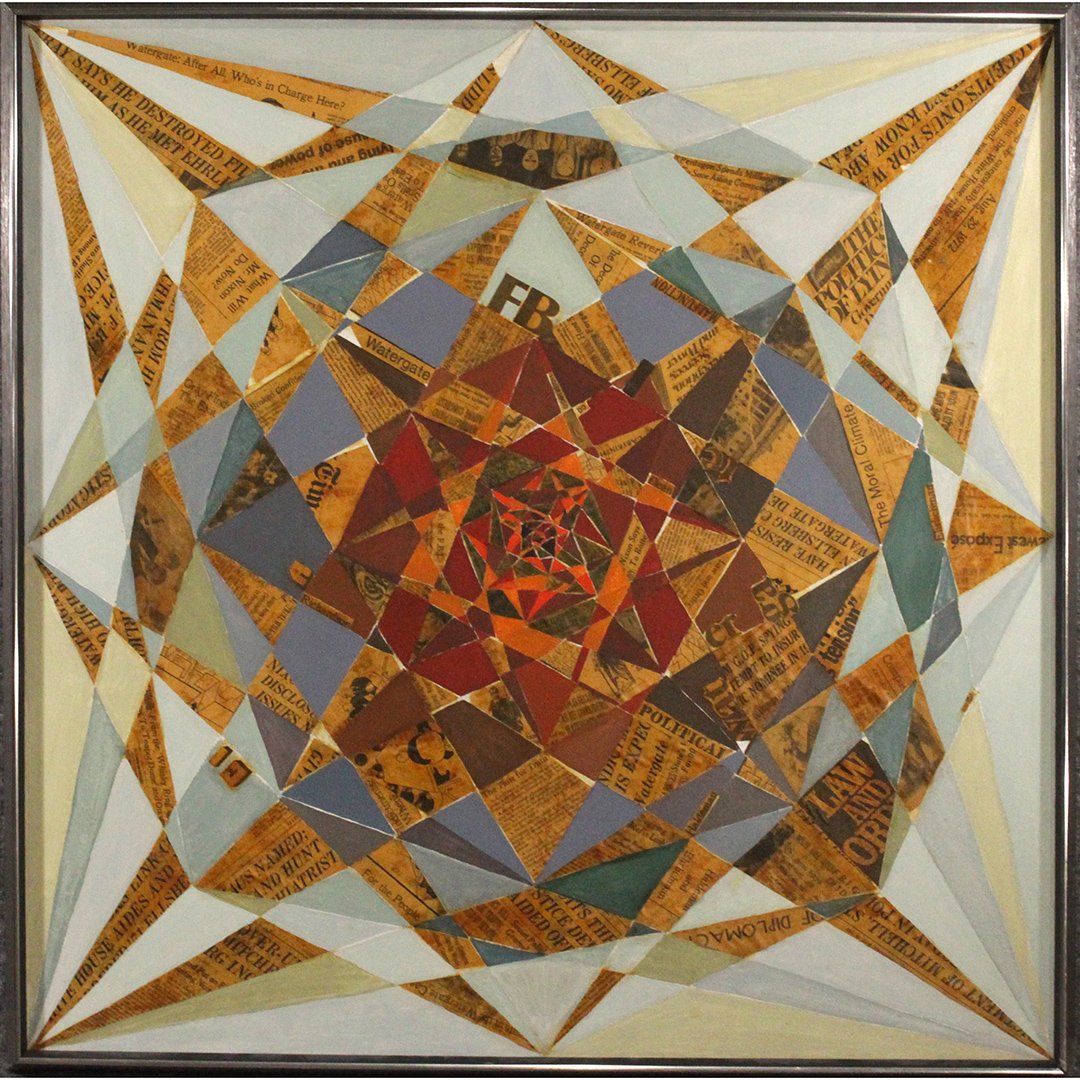 Myrna Greenball, Abstract Framed Collage "Watergate" (1 of 8)