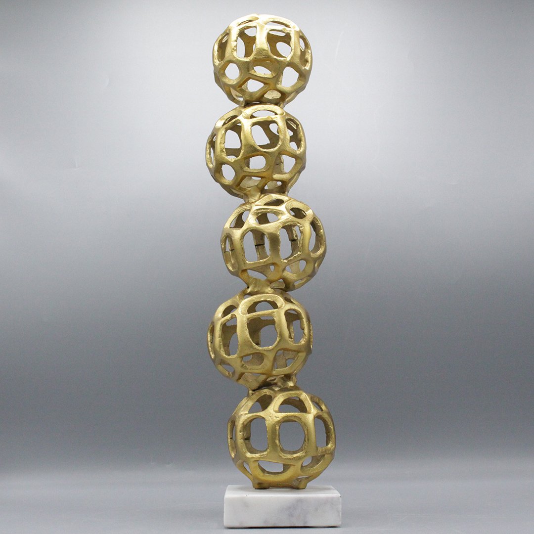 Brutalist Modern Hollywood Regency Metal Geometric (1 of 6)