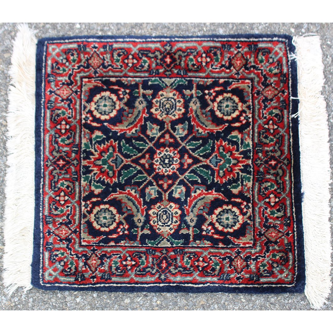 Quality Hand Made Wool Kashan Oriental Square Mat Rug (1 of 2)