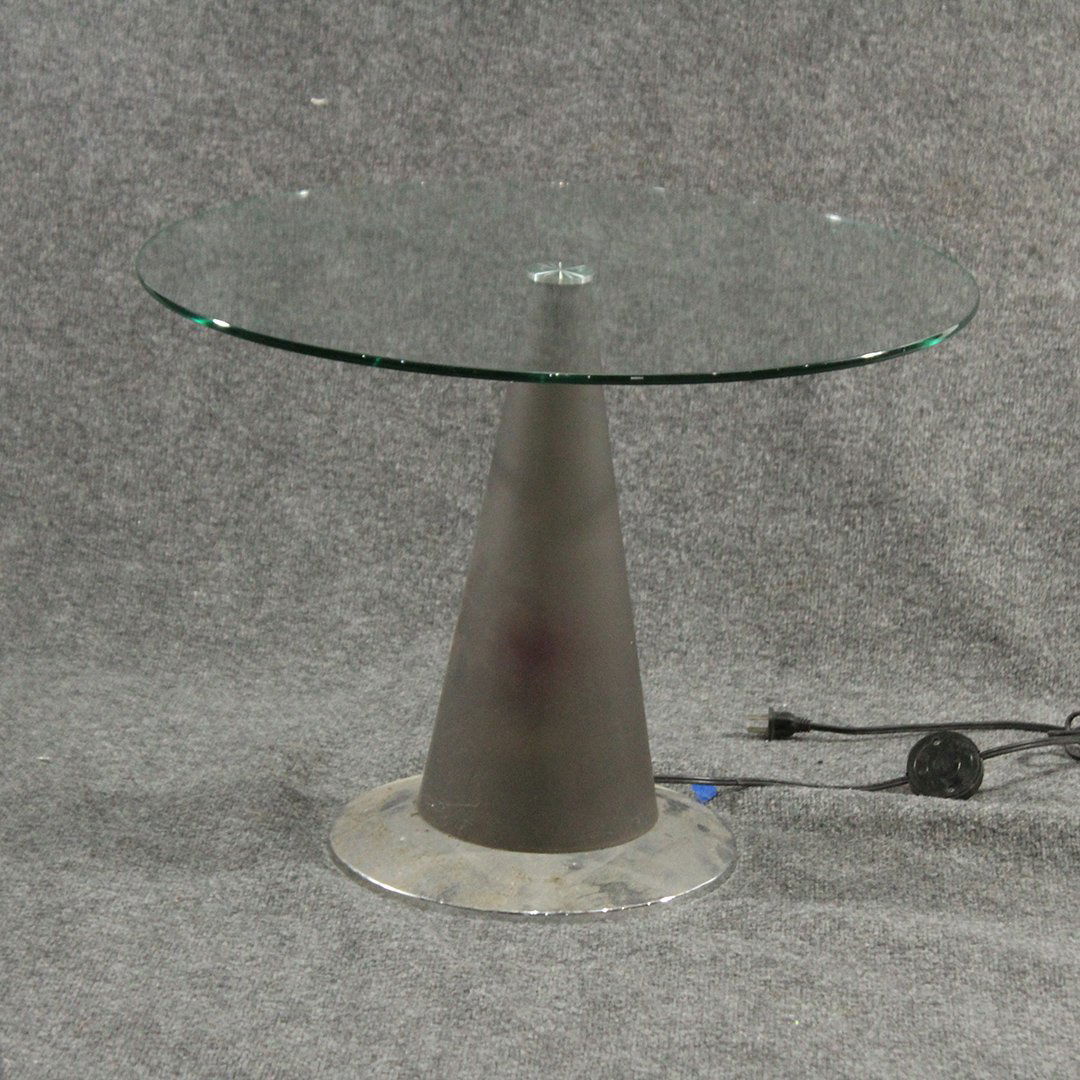 Modern Design Space Age Light Up Base Glass Top Table (1 of 4)