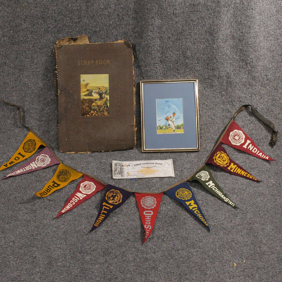 Vintage Sports Collector's Lot, Pennants, Scrap Book (1 of 10)