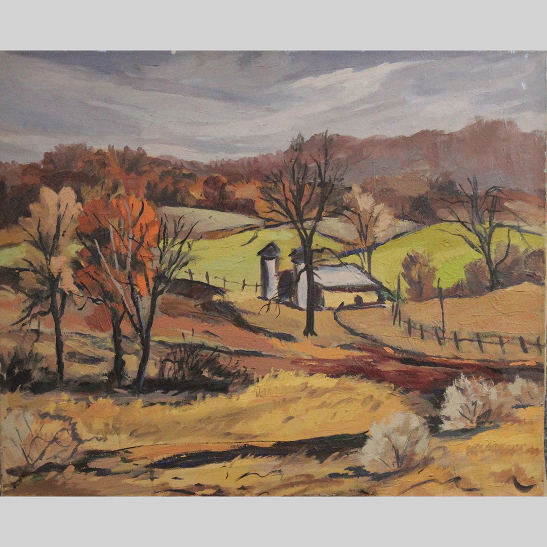 George Alan Swanson, NJ Artist, Farm Scene "November" (1 of 7)