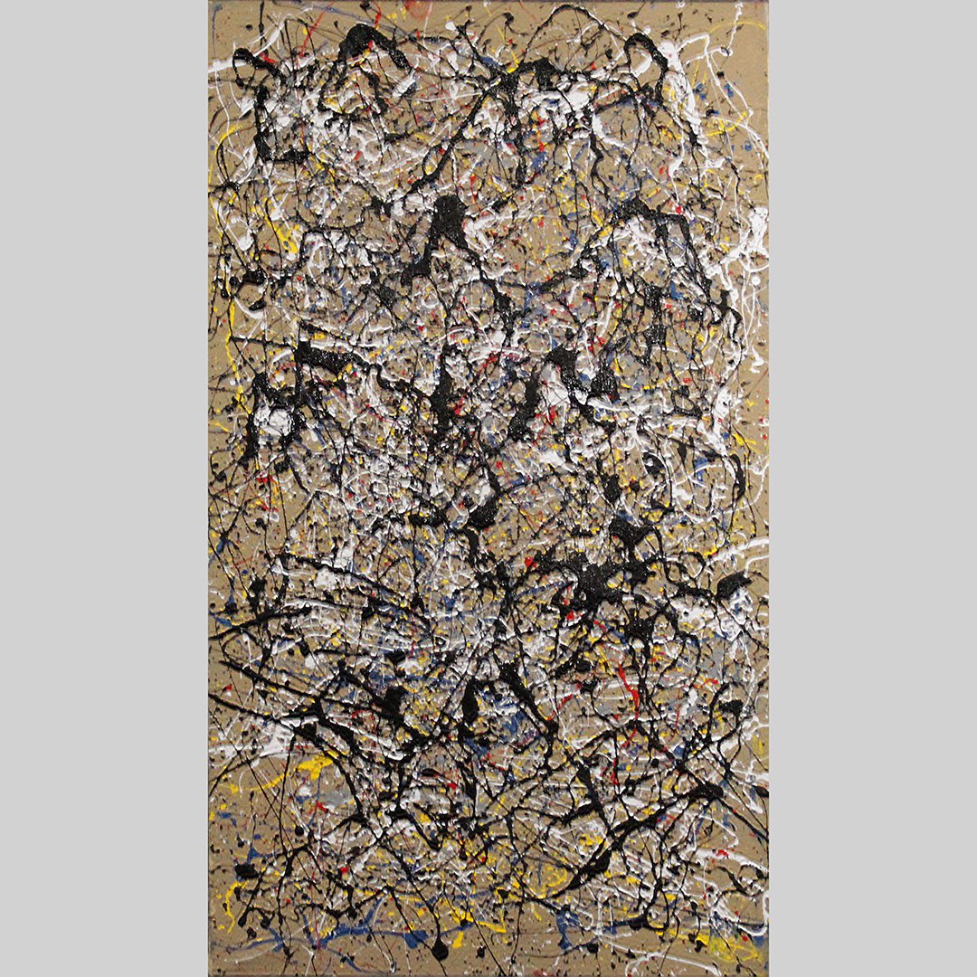 JACKSON POLLOCK STYLE Mid-Century Mod Drip Art Painting (1 of 5)