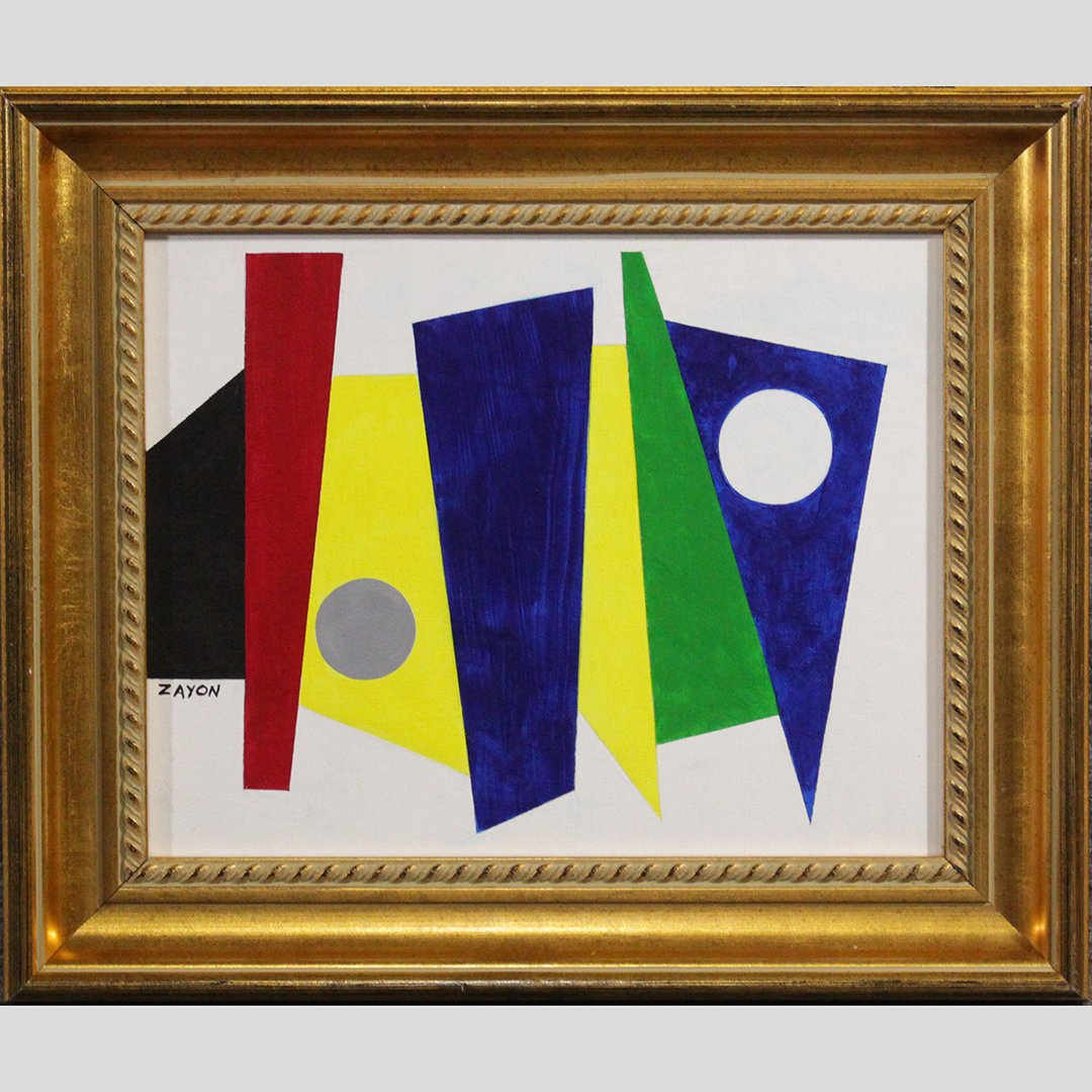 SEYMOUR ZAYON Mid Century Modern GEOMETRIC SHAPES Oil (1 of 8)