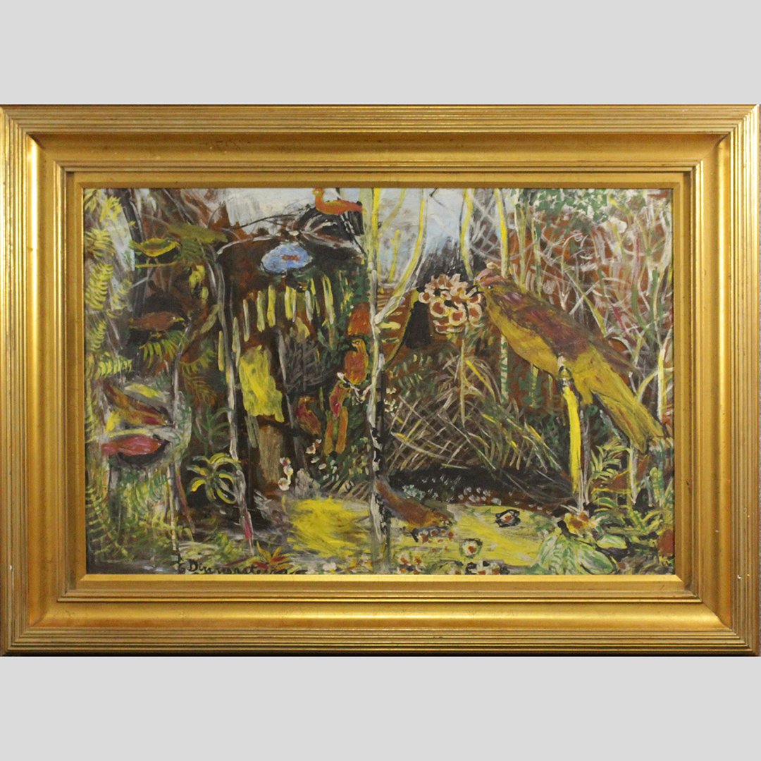 Harvey Dinnerstein, Oil/b Tropical Birds in Jungle (1 of 7)