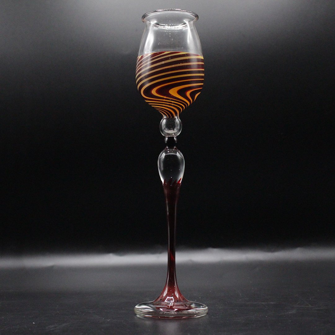 Studio Art Glass Tall Slim Chalice Artist Signed TD (1 of 10)