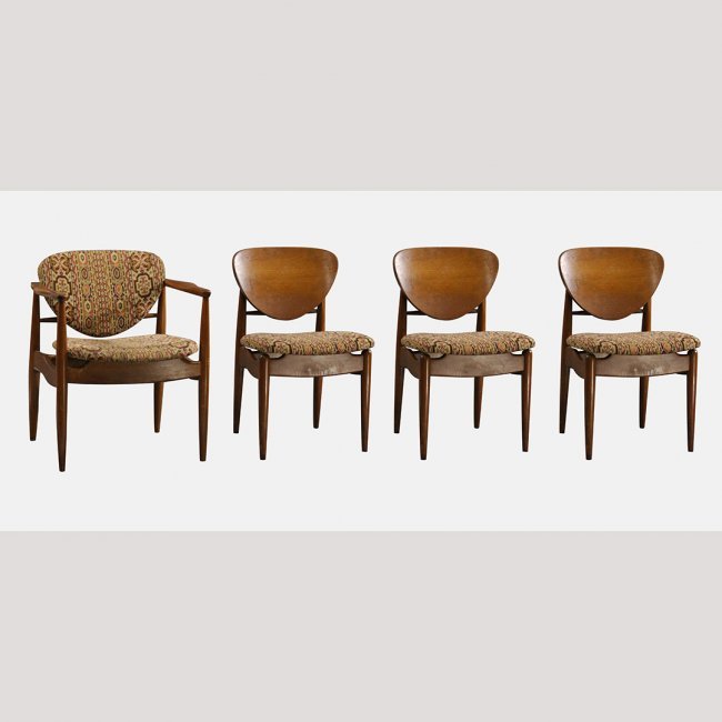 Four [4] Mid-Century Danish Design John Stuart Chairs. (1 of 10)