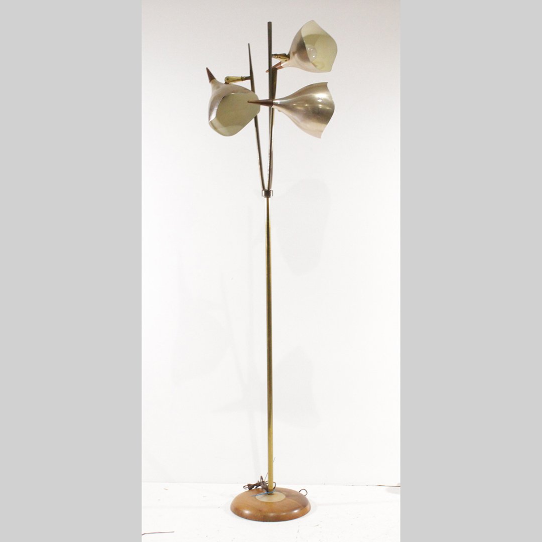 Mid-Century Modern 3-Light Orbital Pole Floor Lamp (1 of 5)