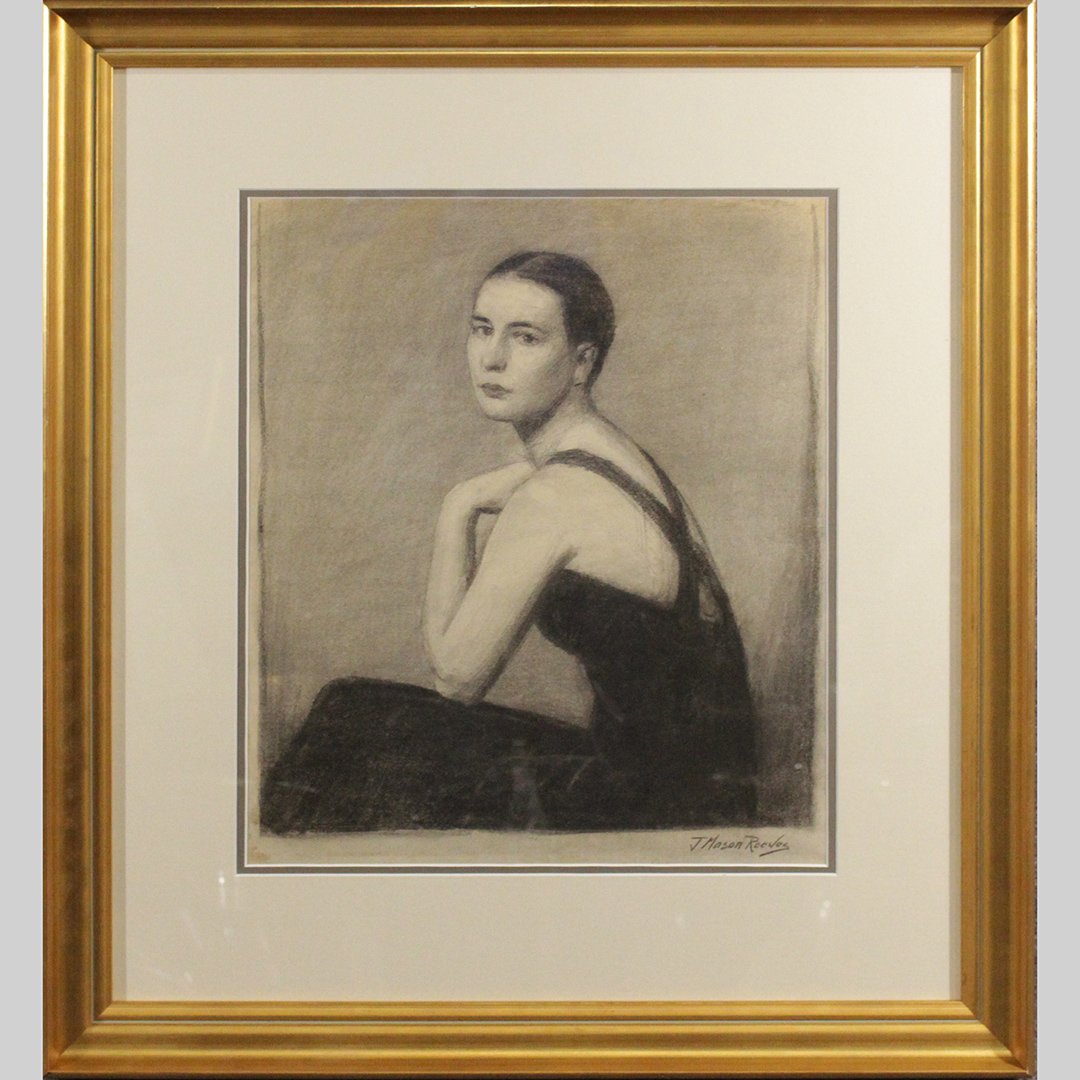 Joseph Mason Reeves, American, Charcoal Drawing Woman (1 of 6)