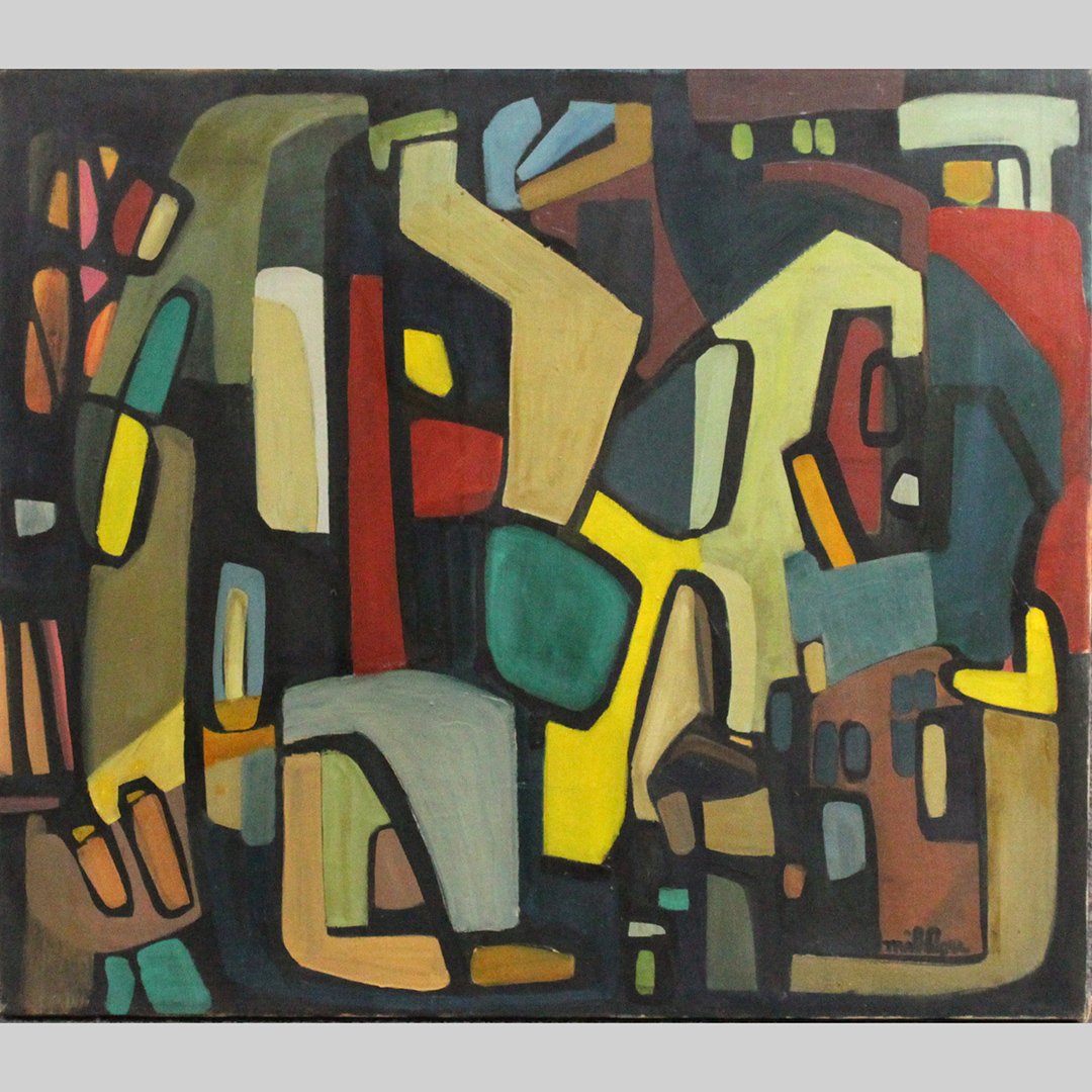 Mikhor, Mid-Century Modern Russian Abstract Oil/c (1 of 7)
