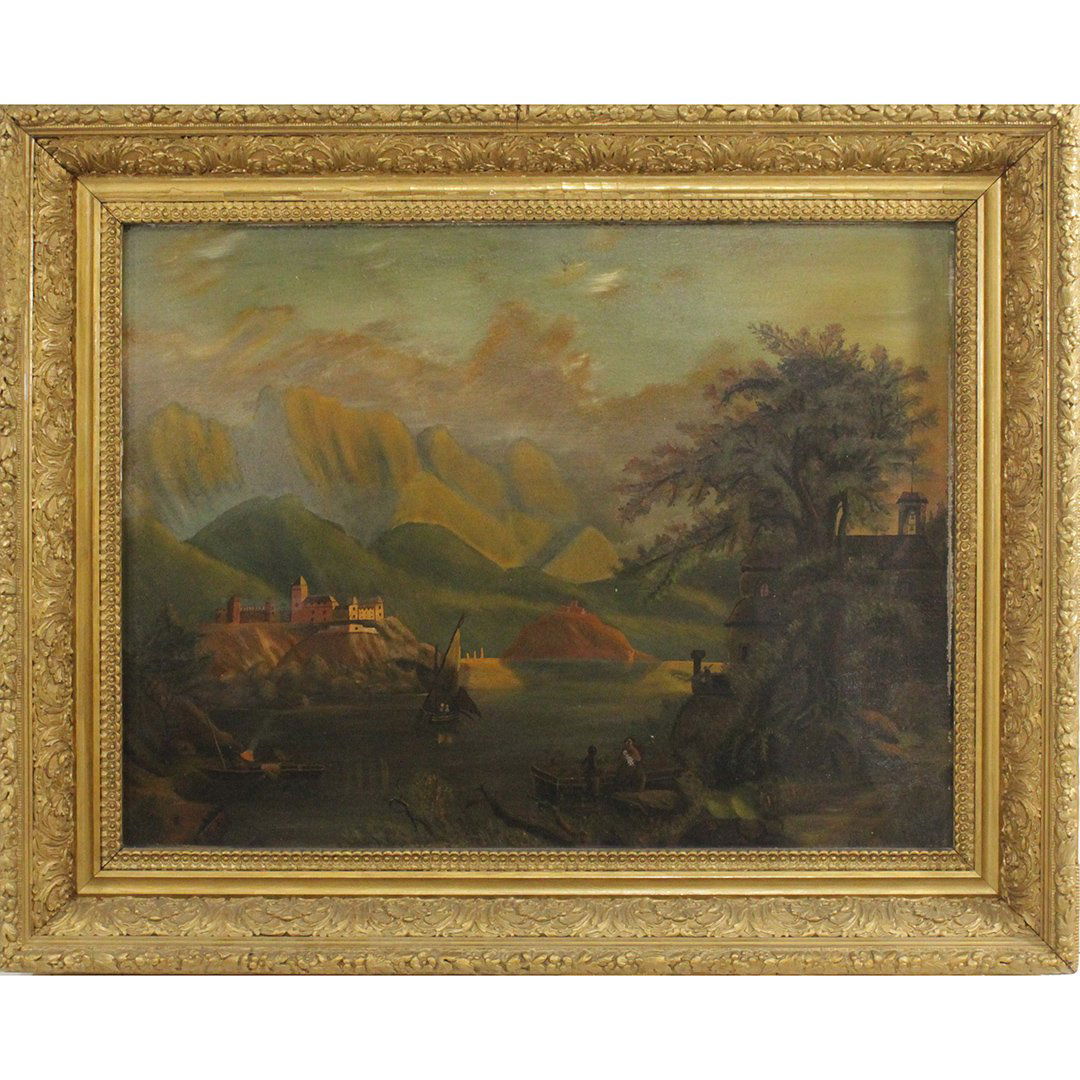 Circa 1860 Oil on Academy Board Fortress on Plateau (1 of 6)