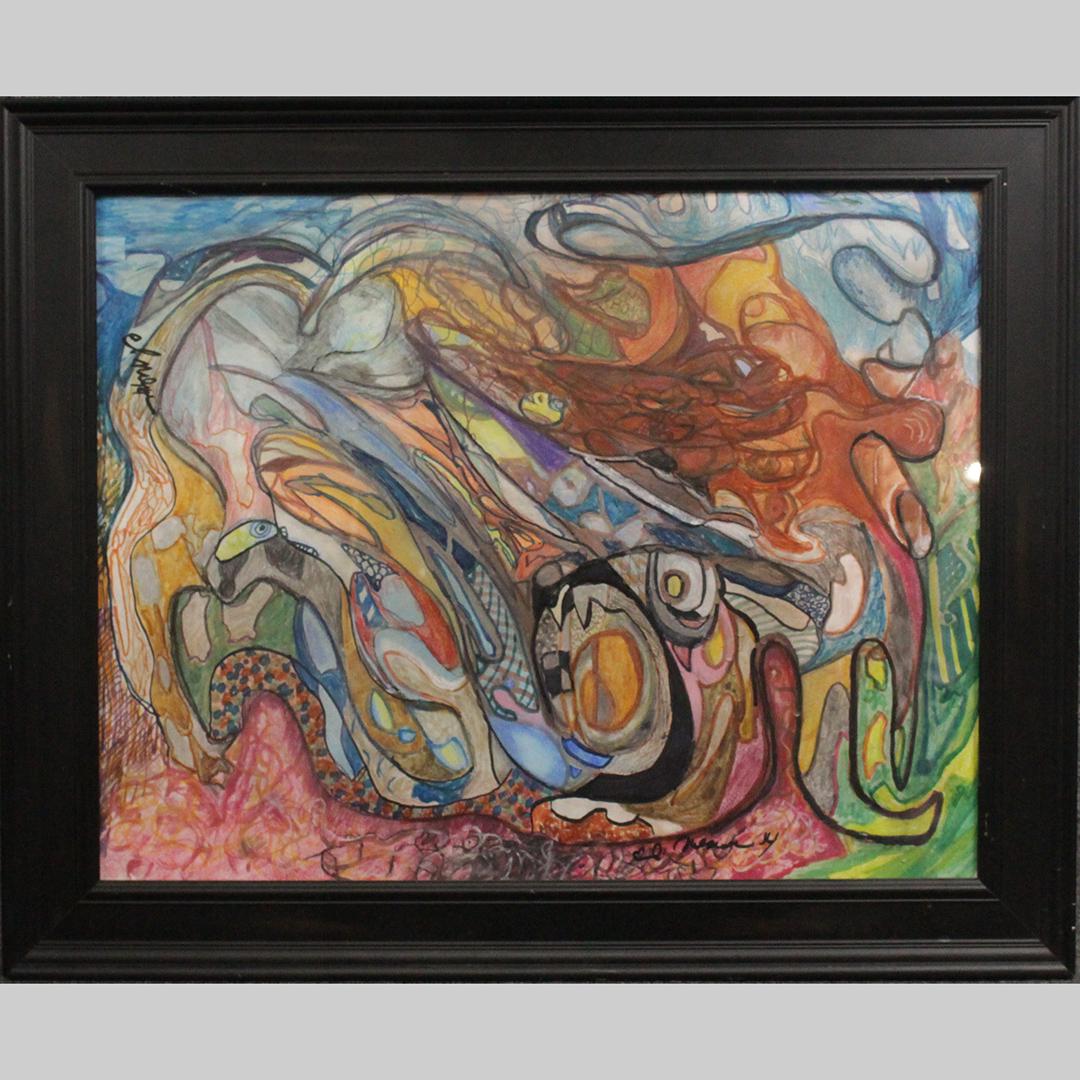 Eli Nieman, Mid-Century Abstract Watercolor Painting (1 of 8)