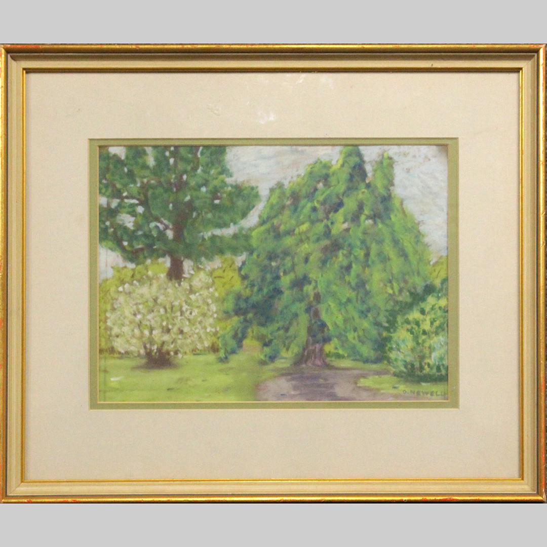 G Newell, Impressionist Trees Landscape Oil Painting (1 of 7)