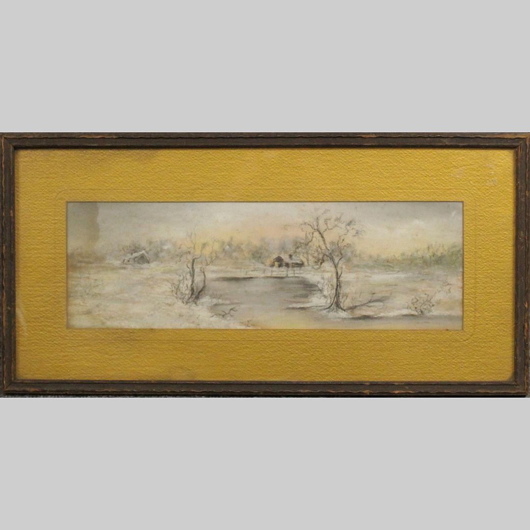 L M E 1906, Pastel Countryside Winter Landscape (1 of 7)