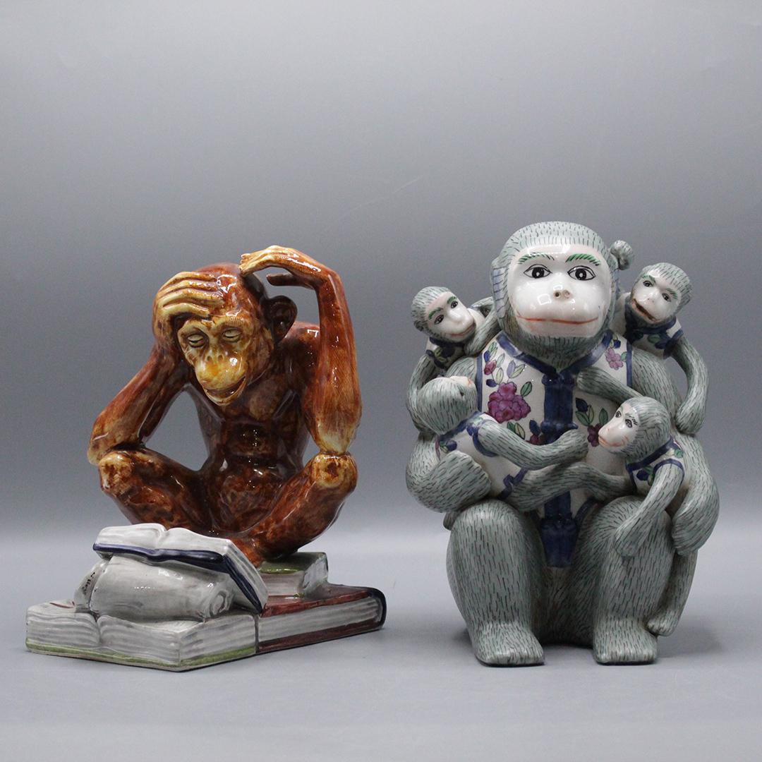 Two [2] Porcelain Monkey Figures (1 of 11)