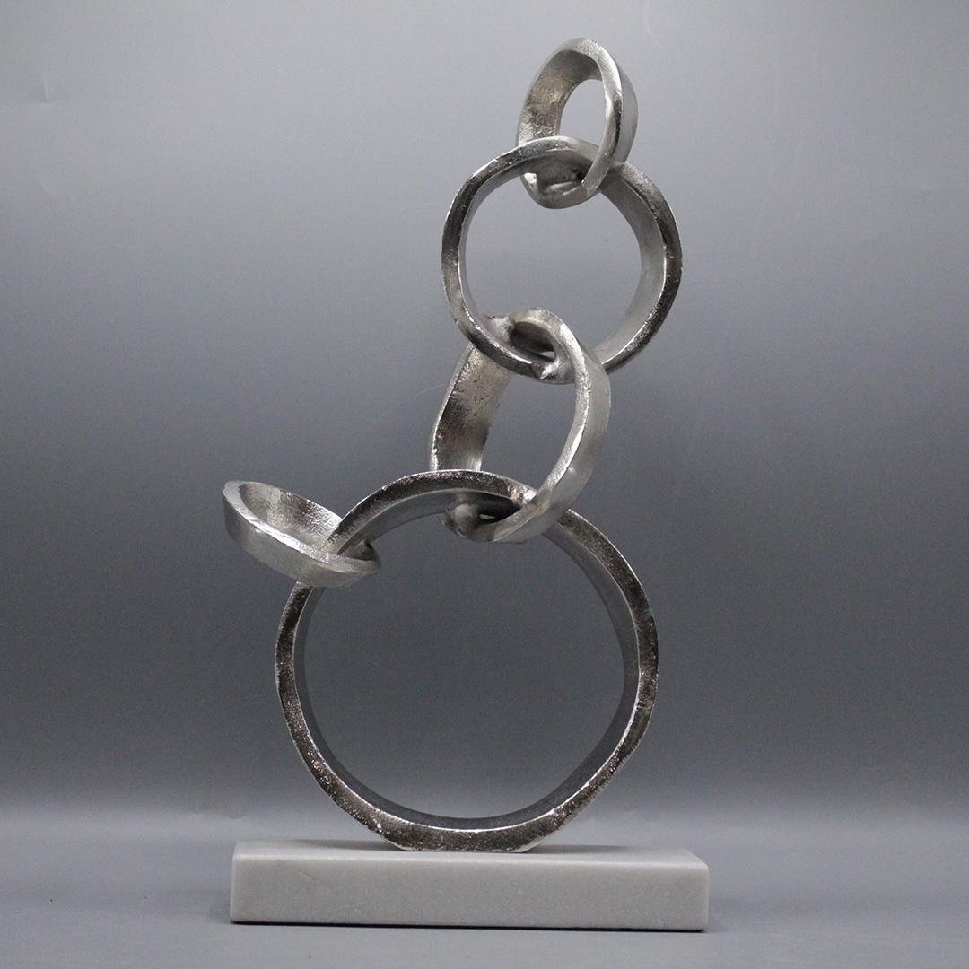 Mid-Century Modern Metal Circle Links Sculpture (1 of 4)