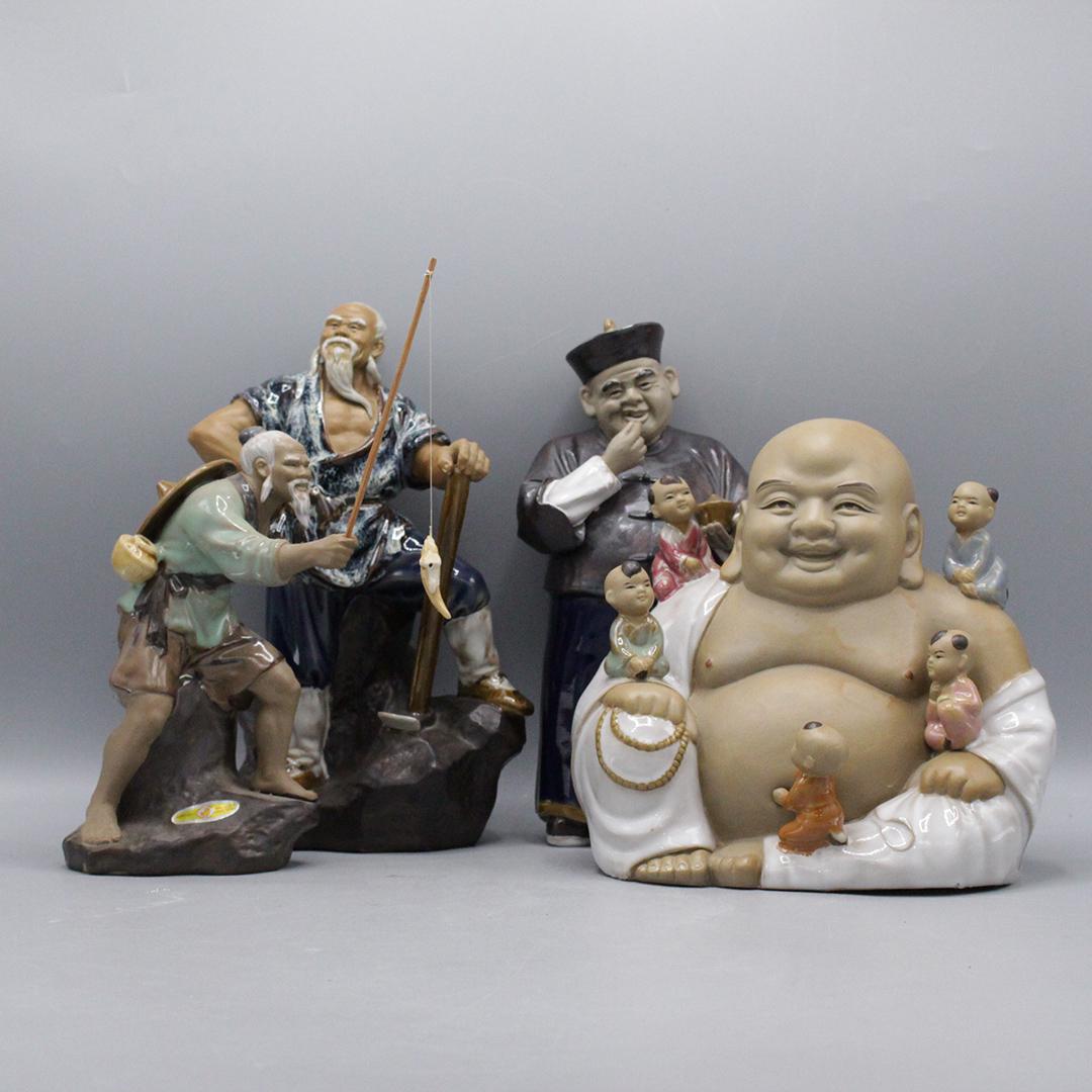 Four [4] Assorted Chinese Glazed Pottery Figures (1 of 13)