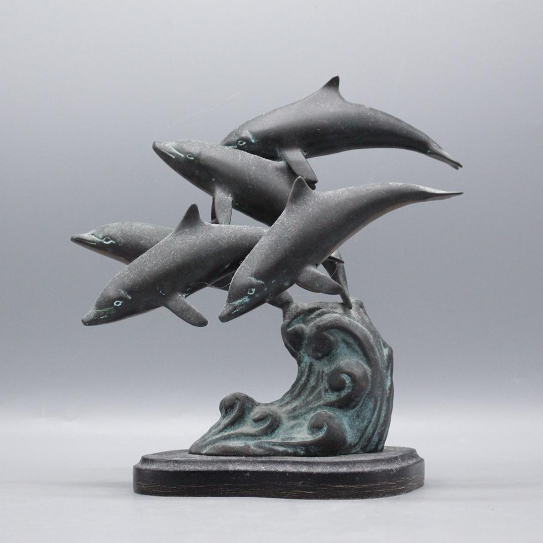 SPI Bronze Grouping Dolphins Leaping Out of Water (1 of 10)